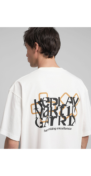 オーバーフィット REPLAY X MARTIN GARRIX ロゴ&レタリング Tシャツ 詳細画像 オフホワイト 6